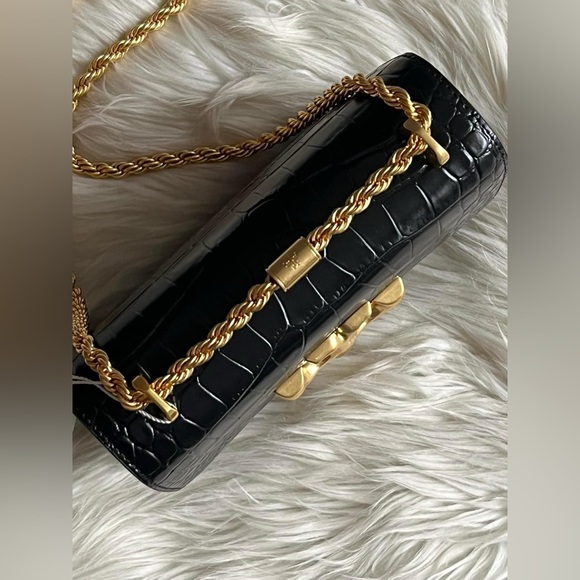 77044 - Tory Burch Eleanor Embossed Small Convertible Shoulder Bag - Picture 7 of 14